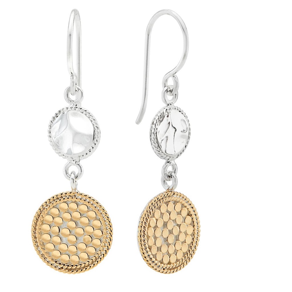Anna Beck Hammered Double drop earrings